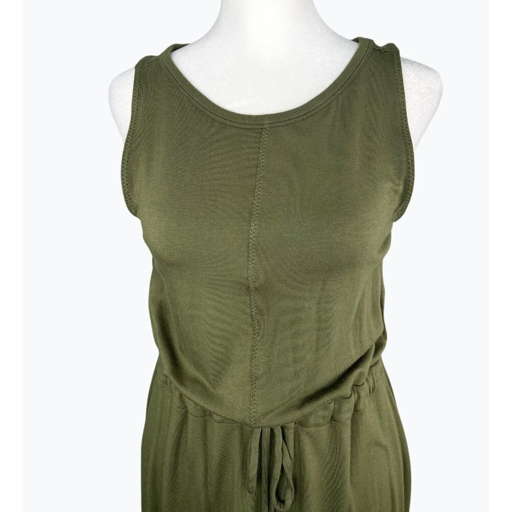 The Limited Olive Green Sleeveless Midi Dress W/ Drawstring Waist Medium - Picture 13 of 13